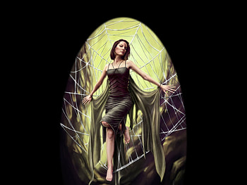 Widow, web, fantasy, female HD wallpaper