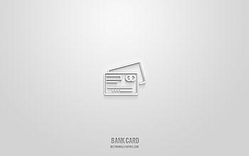 Bank card 3d icon, white background, 3d symbols, Bank card, finance icons, 3d icons, Bank card sign, finance 3d icons HD wallpaper