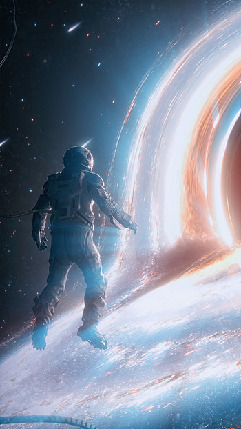 Space, sky, astronaut, blackhole HD phone wallpaper