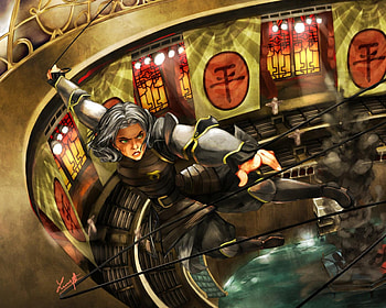 Lin Bei Fong, anime, armour, green eyes, the legend of korra, avatar, female HD wallpaper