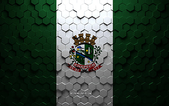 Flag of Chapeco, honeycomb art, Chapeco hexagons flag, Chapeco, 3d hexagons art, Chapeco flag HD wallpaper