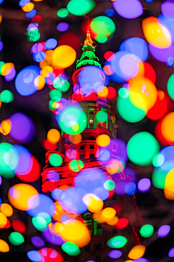 Cities, Building, Lights, Glare, Multicolored, Motley, Bokeh, Boquet HD phone wallpaper