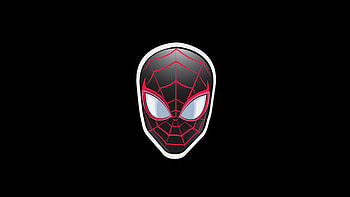 Spiderman Sticker Minimal Badge , spiderman, superheroes, artist, artwork, digital-art, minimalism, minimalist, dark, black HD wallpaper