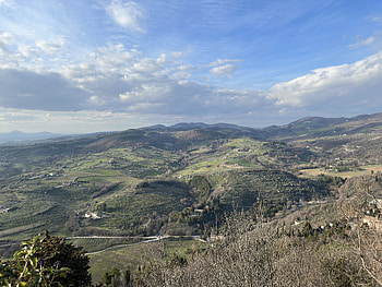 Italy, sky, farm, green, Assisi, Italy, graphy, landscape HD wallpaper