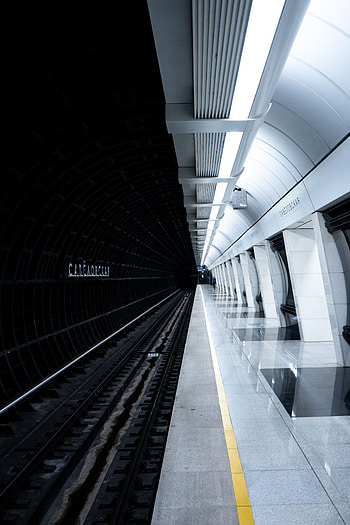 Architecture, Miscellanea, Miscellaneous, Tunnel, Station, Rails, Metro, Subway HD phone wallpaper