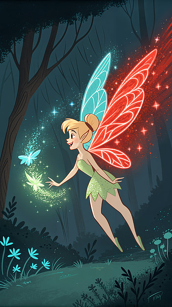 Enchanting Tinker Bell Glow – Magical , fairy, wings, magic, forest HD phone wallpaper