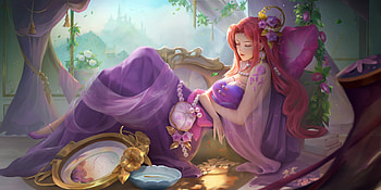Fantasy girl, g arts, pink, sofa, fantasy, luminos, redhead, girl, garts HD wallpaper