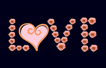 Love, cehenot, valentine, rose, pink, day, word, abstract, flower, heart HD wallpaper