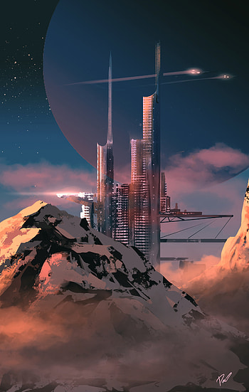 Fantasy, Art, Architecture, City, Station HD phone wallpaper