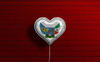 I Love Hidalgo, , realistic balloons, red wooden background, Day of Hidalgo, mexican states, flag of Hidalgo, Mexico, balloon with flag, States of Mexico, Hidalgo flag, Hidalgo HD wallpaper