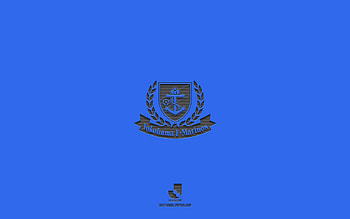 Yokohama F Marinos, blue background, Japanese football team, Avispa Fukuoka emblem, J1 League, Japan, football, Yokohama F Marinos logo HD wallpaper