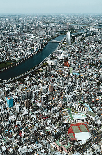 Cities, Rivers, City, Building, View From Above, Urban Landscape, Cityscape HD phone wallpaper
