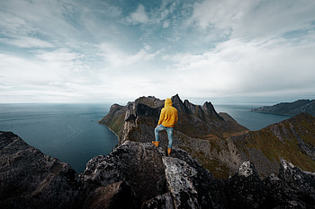 Nature, Mountain, Vertex, Top, Seclusion, Privacy, Human, Person, Norway HD wallpaper