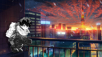 Dark Deku Cityscape, dark, cityscape, Izuku Midoriya, Anime, My Hero Academia, dark anime HD wallpaper