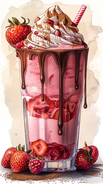 Strawberry Milkshake Delight HD phone wallpaper