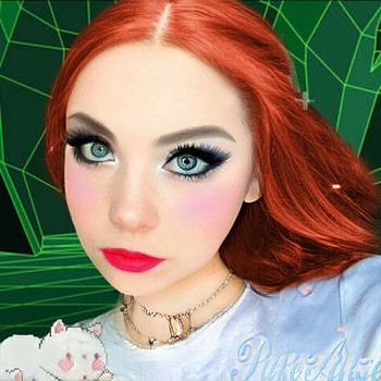 Rachel's Dazzling Red Hair, cute, rachel, redhair, lips, sweet, sexy, model, blue eyes, gorgeous, eyes, hot, beautiful, hop, green, aesthetic, face, green background HD wallpaper