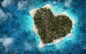 Heart island, romantic places, heart shaped island, love concepts, romance, tropical island, ocean, heart island top view HD wallpaper