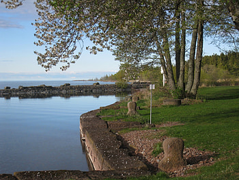 Small Harbour, harbour, trees, sky, nature, spring, water, lake, stones HD wallpaper