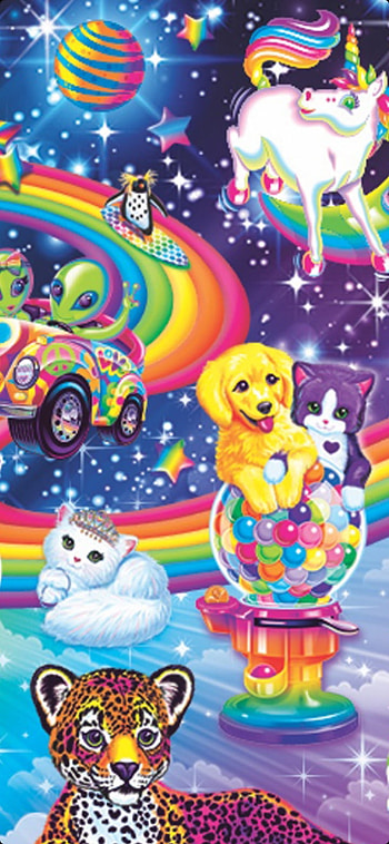 Lisa Frank collage, zorbit, art, blue, LisaFrank, kittens, puppies, zoomer HD phone wallpaper