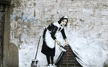 Sweep It Under The Carpet, Banksy HD wallpaper