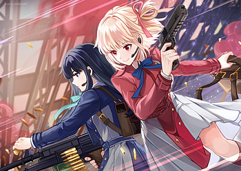 Chisato Nishikigi & Takina Inoue, Takina Inoue, Chisato Nishikigi, Anime, Lycoris Recoil HD wallpaper