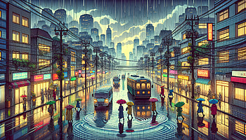 Dreamy Rainy Day: Ultra, rainy day, rain, umbrella, urban, neon lights HD wallpaper