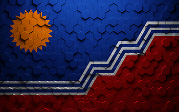 Flag of Sioux Falls, South Dakota, honeycomb art, Sioux Falls hexagons flag, Sioux Falls, 3d hexagons art, Sioux Falls flag HD wallpaper