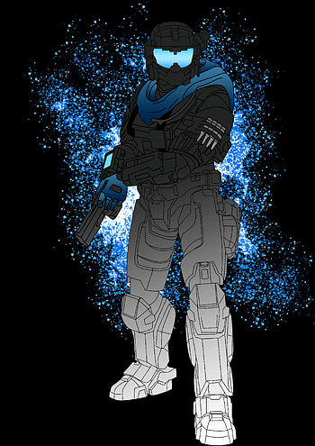 Halo infinite, electric blue, art, game, soilder, Spartan, entertainment, black, trace, blue, design, sci-fi, drawing, action, video games HD phone wallpaper