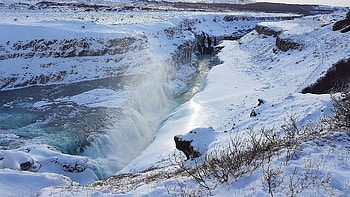 Gullfoss Waterfall, Winter , Island wasserfall, Snowy beauty HD wallpaper