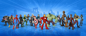 Guardians Of The Galaxy In Marvel Disney Infinity Game, guardians-of-the-galaxy, movies, star-lord, iron-man, hulk, gamora, captain-america, groot HD wallpaper