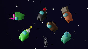Among Us Crewmates Space, Among Us HD wallpaper