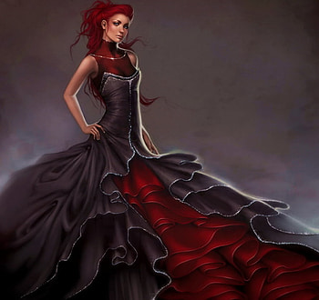 Girl, dress, dark, red HD wallpaper