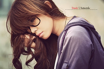 girl, glasses, hair, long HD wallpaper