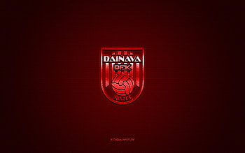 FK Dainava Alytus, Lithuanian football club, red logo, red carbon fiber background, A Lyga, football, Alytus, Lithuania, FK Dainava Alytus logo HD wallpaper