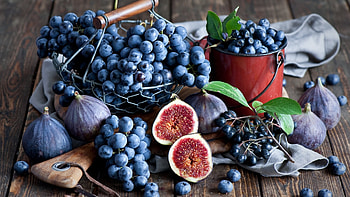 Fig, Grapes, Blueberries, Tantalizing fruits, Kde store HD wallpaper