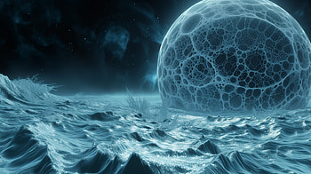 Sci-Fi Lunar Seascape, Sci Fi, sci fi landscape, space, ocean, Abstract HD wallpaper