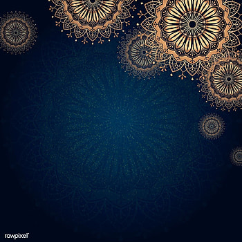 premium vector of Gold mandala on navy blue background vector. Mandala background, Poster background design, Gold mandala, Islamic Blue HD phone wallpaper