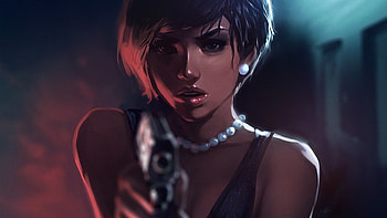 Girl With Gun Digital Art, digital-art, artist HD wallpaper