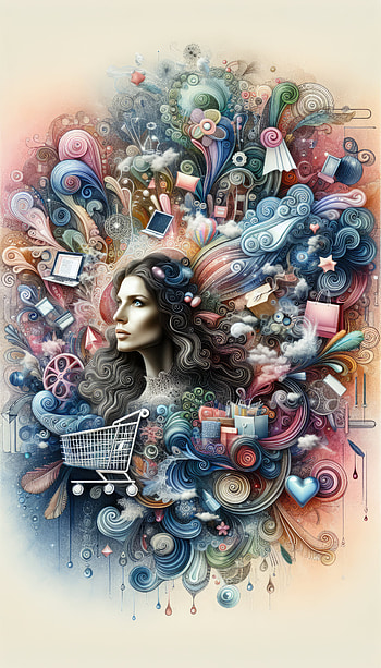 Cyber Monday Fantasy Shopping, woman, Abstract, colorful HD phone wallpaper