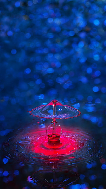 Nice, Blue Background, water drop HD phone wallpaper