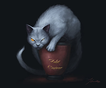 Feles Cinereo Cat, artist, artwork, deviantart, digital-art HD wallpaper