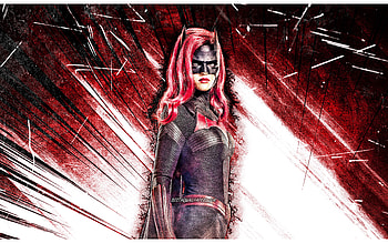 Batwoman, grunge art, superheroes, DC Comics, purple abstract rays, Batwoman HD wallpaper