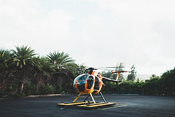 Palms, Miscellanea, Miscellaneous, Playground, Platform, Helicopter HD wallpaper