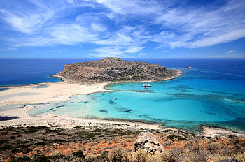 Panorama sea of Kriticrete island, Greece tropical islands HD wallpaper