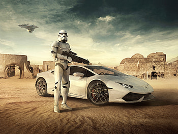 Lamborghini Huracan LP 610 4 Stormtrooper, lamborghini-huracan, lamborghini, cars, behance, artist HD wallpaper