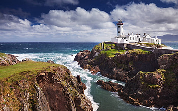 The Fanad Lighthouse, lighthouse, architecture, fun, cool, nature, ocean HD wallpaper