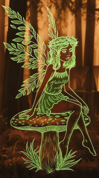 Enchanted Fairy: A Magical Experience, fairy, forest, mushroom, illustration, fantasy HD phone wallpaper