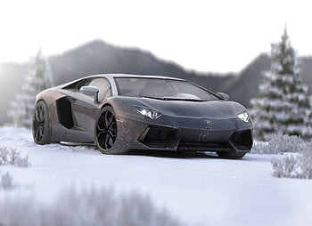 Lamborghini Aventador In Ice , lamborghini-aventador, lamborghini, cars HD wallpaper