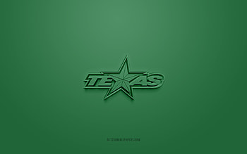 Texas Stars, creative 3D logo, green background, ECHL, 3d emblem, American Hockey Club, Texas, USA, 3d art, hockey, Texas Stars 3d logo HD wallpaper