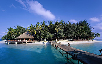 Nature, Palms, Lights, Pier, Lanterns, Island, Shadows, Azure, Shed, Canopy HD wallpaper